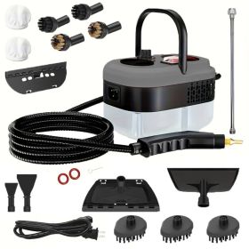 Handheld Steam Cleaner, Steamer For Cleaning, 2500W Pressurized Steam Cleaner With 1.2L Water Tank And 12 Attachments, Portable Steamer Cleaner F (Option: Gray)